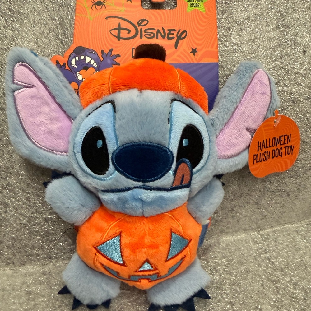 Disney Halloween Stitch Plush dog toy - Orange and Blue brand new